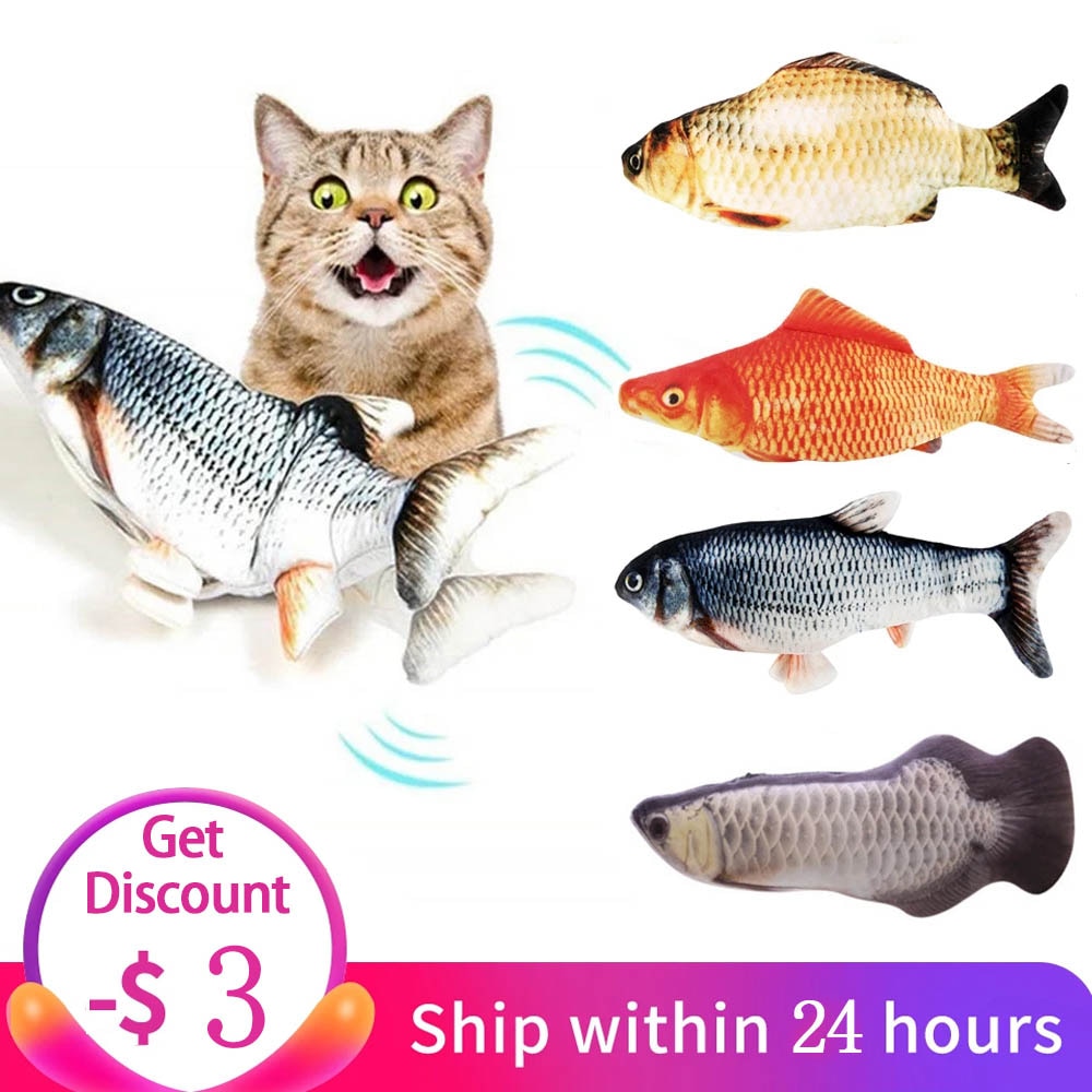 electric cat toy 3d fish usb charging simulation fish interactive cat toys