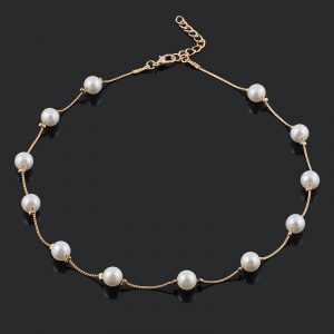Korean Fashion Pearl Pendant Choker Necklace Women’s Wedding Party