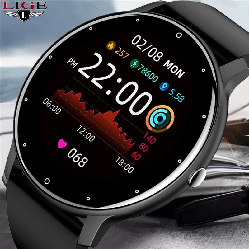 lige 2021 new smart watch men full touch screen sport fitness watch ip67