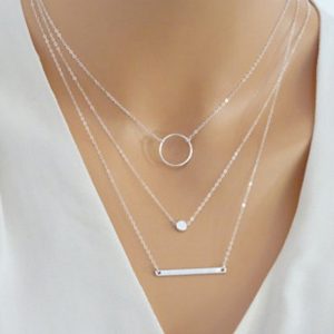 Hot Sale Fashion Statement Multilayer Necklace Multi-element Metal Rod