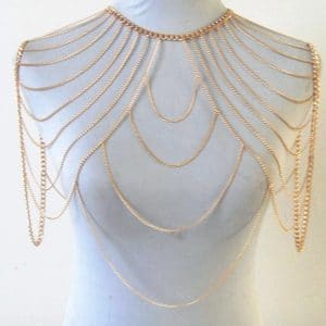 STYLE A36 Gold colour CHAIN DOUBLE SHOULDERS CHAIN Chains JEWELRY 3 COLORS
