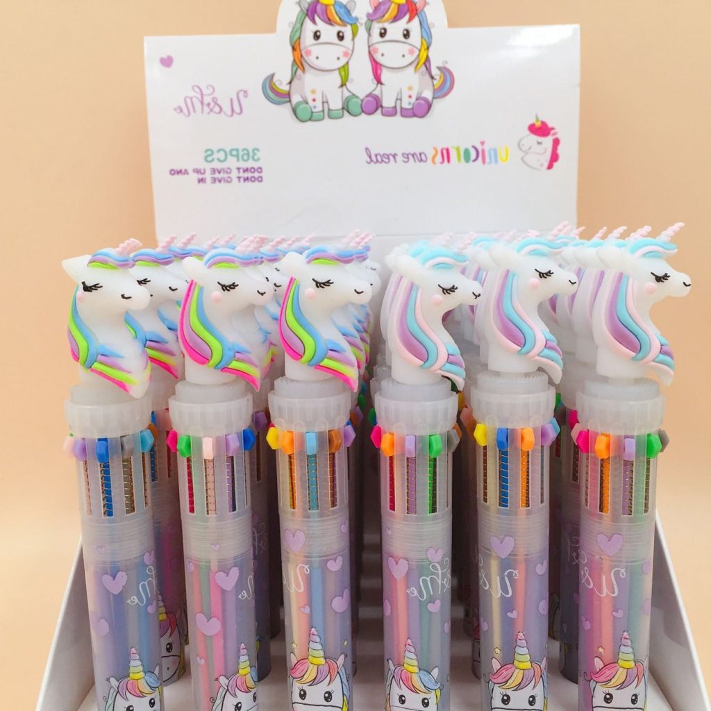 cute unicorn power 10 colors chunky ballpoint pen kawaii rollerball pen 1
