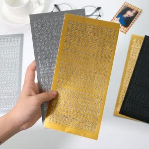 1 Sheet PVC Waterproof Durable Korean Golden Silver English Letter Stickers for Photos Albums Decoration