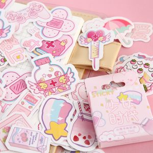 Pink Girlhood Mini Paper Sticker Decoration Diy Ablum Diary Scrapbooking Label Sticker Kawaii Japanese Stationery Stickers