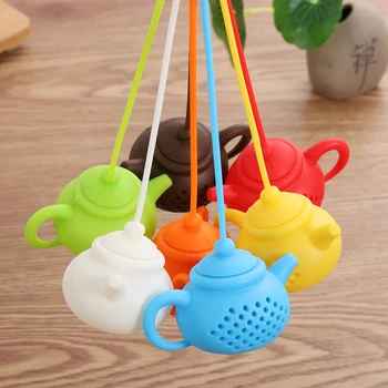 1Pcs Creative Teapot-Shape Tea Infuser Strainer Silicone Tea Bag Leaf Filter Diffuser Teaware Teapot Accessory Kitchen Gadget