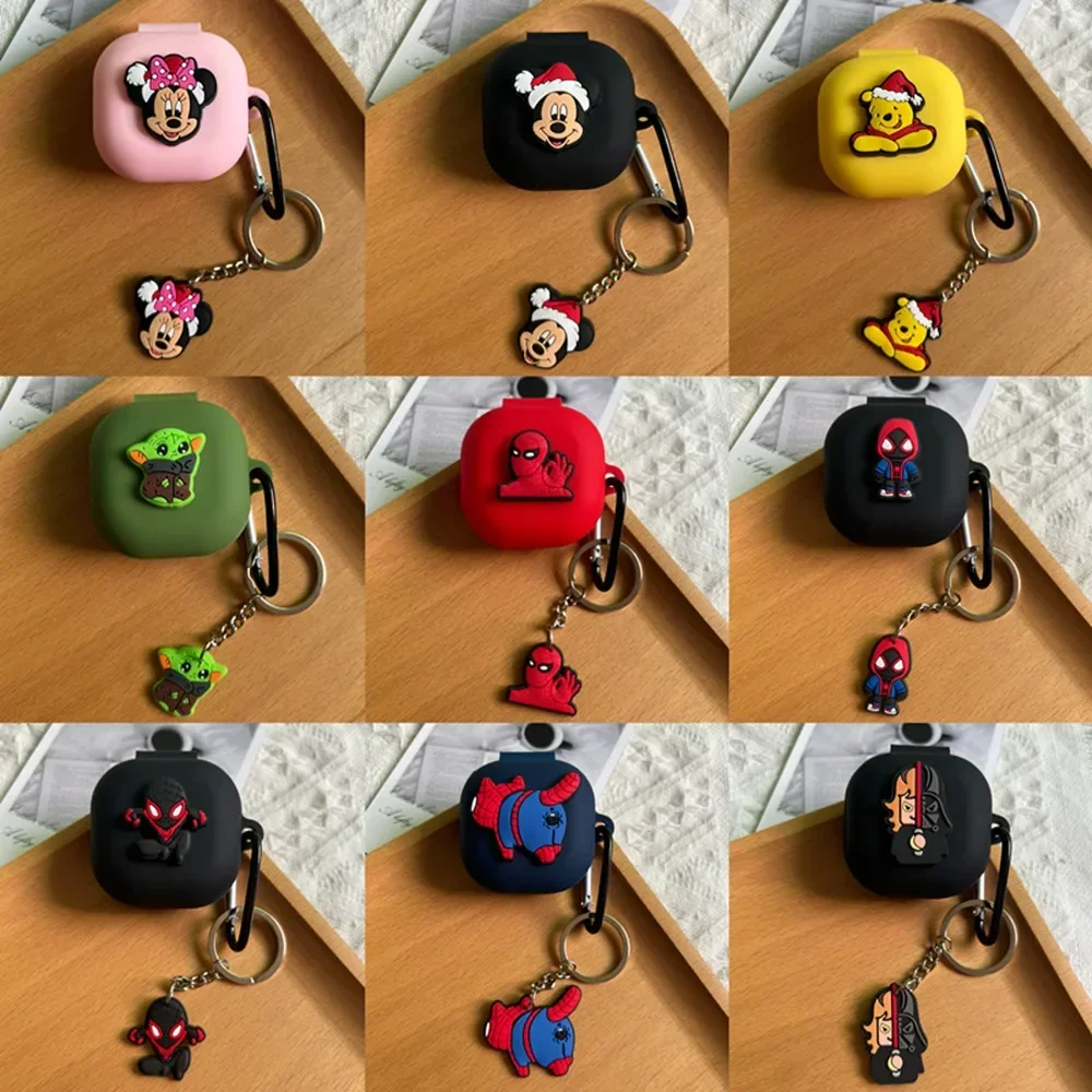 Cartoon Headphone Case For Anker Soundcore R50i P20i Silicone Soft Protector Cover For R50i P20i Headphone Bags With Keyring