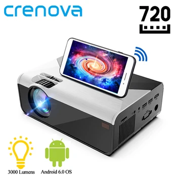 CRENOVA MINI LED Projector G08 1280*720P 3000 Lumens Android WIFI Proyector for Phone Support 4K 3D Home Video Beamer Projector