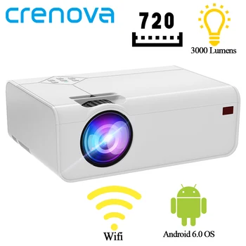 CRENOVA Mini Projector A13 (Android Optional) 1280*720P Resolution Support 4K With WIFI 3D Bluetooth Home Cinema Projector