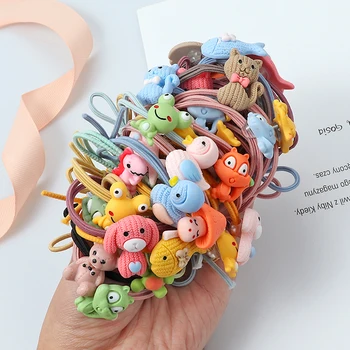 Cute animal hair ring Cat dog rabbit hair bands headwear girl rubber band elastic hair bands Korean children hair Accessories