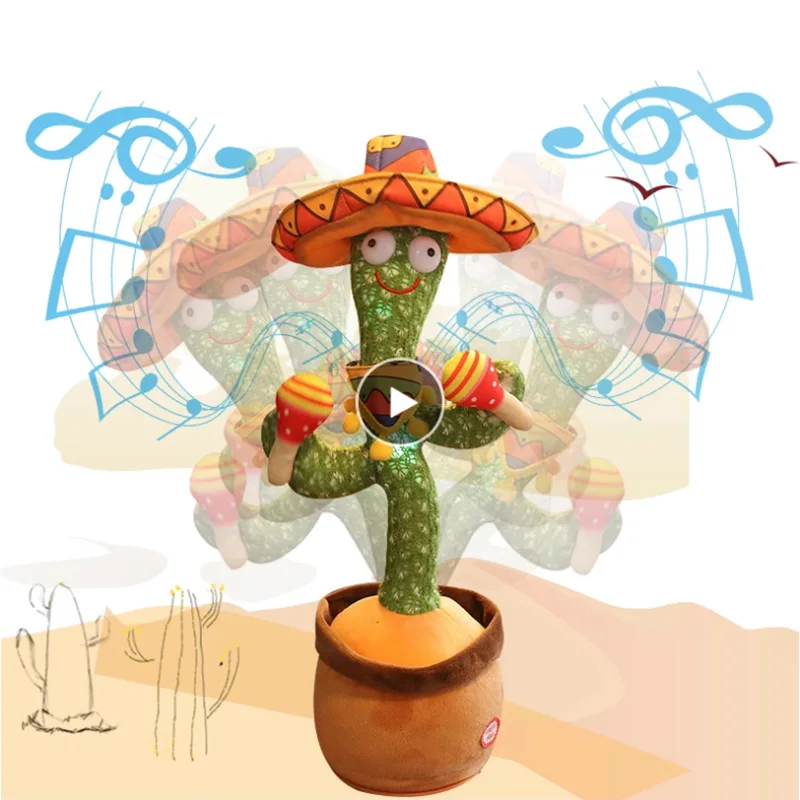 Dancing Cactus Electron Plush Toy Soft Plush Doll Babies Cactus That Can Sing And Dance Voice Interactive Bled Stark Toy For Kid