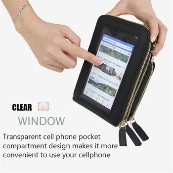 Drop Shipping Crossbody Cellphone Purse Women Touch Screen Bag RFID Blocking Wallet Shoulder Handbag