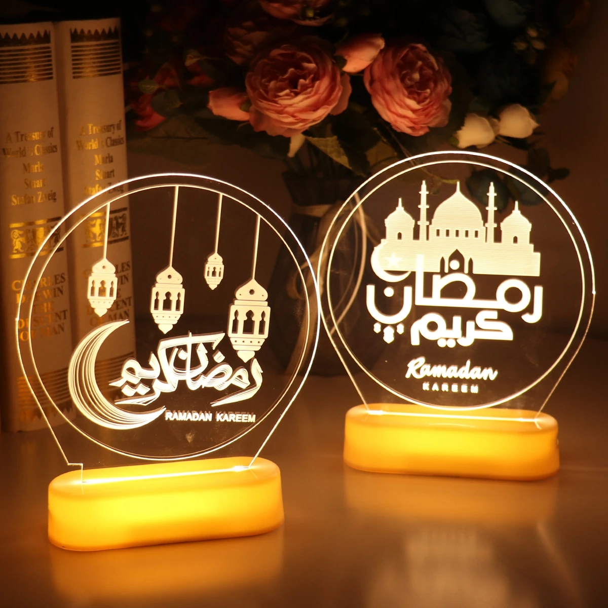 Eid Mubarak Moon Night light Islam Ramadan Decoration Islamic Muslim Party Decor For Home Ramadan Eid Adha Decor Eid Gifts