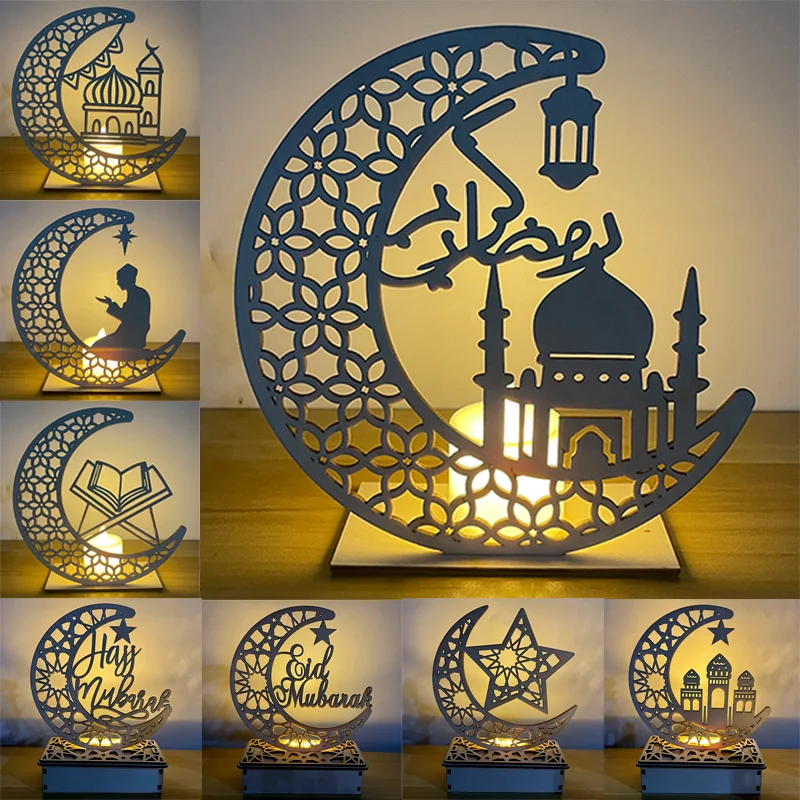 EID Mubarak Wooden Pendant Ramadan Decoration Islam Muslim Party Decor Eid Al Adha Ramadan And Eid Ramadan Kareem Party