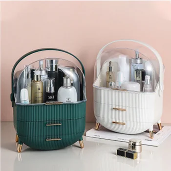 Fashion Big Capacity Cosmetic Storage Box Waterproof Dustproof Bathroom Desktop Beauty Makeup Organizer Skin Care Storage Drawer