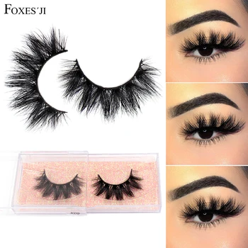 FOXESJI 3D Mink Lashes False Eyelashes Fluffy Thick Cross Dramatic Eyelashes Eye Lashes Reusable Wispy Eyelash Extension Make up