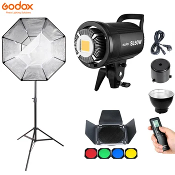 Godox SL60W SL-60W 5600K White Version LCD Panel Continuous LED Video Light + 280cm Light Stand + 95cm Octagon Bowens Softbox