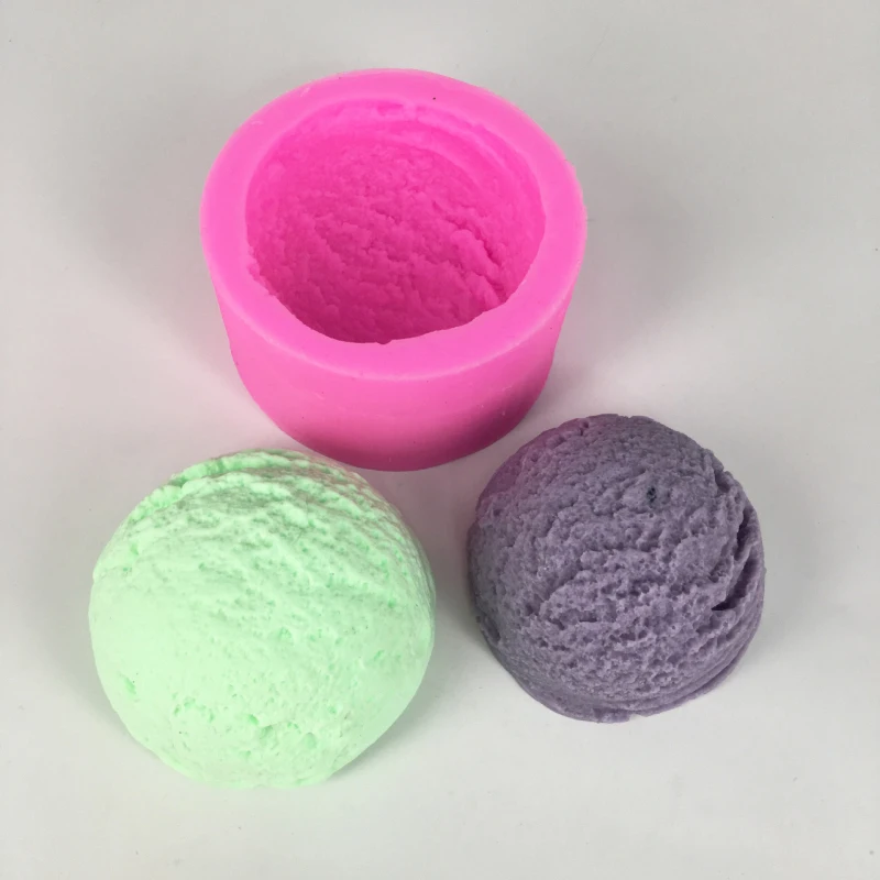 Ice Cream Ball Candle Making Silicone Soap Mold Fondant DIY Decorating Mould Plaster Aromatherapy Pendent Molds