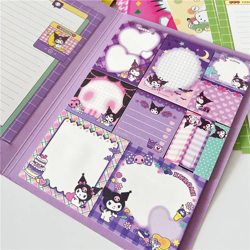 Kawaii Cute Sanrio Convenience Book Mymelody Kuromi Hellokitty Note Book Cute Paste Notepad Stationery Student Stationery