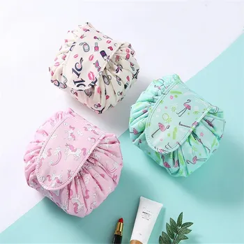 Korean Flush Makeup Organizer Travel Artifact Small Fresh Lazy Storage Bag Creative Colorful Rope Makeup Jewerly Storage Case