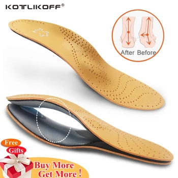 Leather Orthotic Insole For Flat Feet Arch Support Orthopedic Shoes Sole Insoles For Feet Men Women Children O/X Leg Corrected