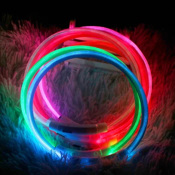 Led Usb Dog Collar Pet Dog Collar Night Dog Collars Glowing Luminous Rechargeable LED Night Safety Flashing Glow