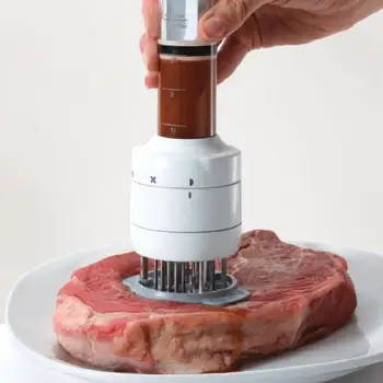 Meat Poultry Tools New Stainless Steel Meat Tenderizer Needle BBQ Meat Injector Marinade Flavor Syringe Kitchen Tools