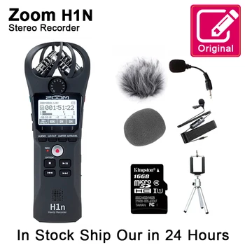 Original Zoom H1N Handy Digital Voice Recorder Portable Audio Stereo Microphone Interview Mic with Kingston16GB SD Card Lable