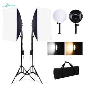 Photography Softbox Lighting Kit 3200-5600k Stepless Dimming Speedlight Led Light Professional Softbox 2m Tripod For Photo Video