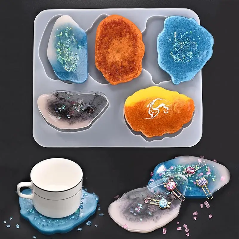 Silicone Coaster Molds Resin Jewelry UV Epoxy Pressed Flower Irregular Cloud Shape Molds For Jewelry Making Tools DIY Craft