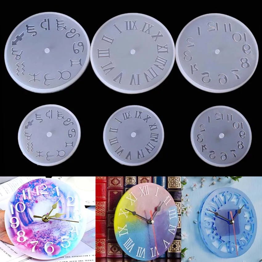 Silicone Mold Clock For Jewelry 10/15cm Small And Big Size Clock Resin Silicone Mould Handmade Tool DIY Epoxy Resin Molds