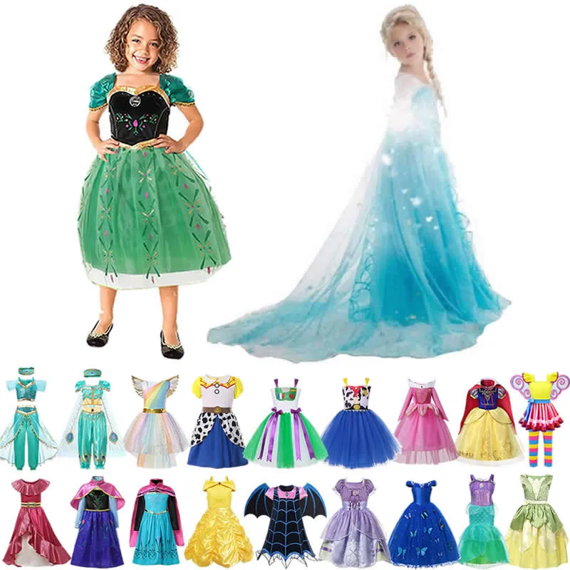 Summer Princess dress 2021 Girl Elsa Anna Dress Costumes Kid Party Dresses Baby Girl Clothes Unicorn Tianan Belle Arabian Girls