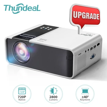 ThundeaL Mini Projector TD90 Update Native 1280 x 720P Portable Projector TD90 40 Degree Keystone Android WiFi 3D Home Cinema