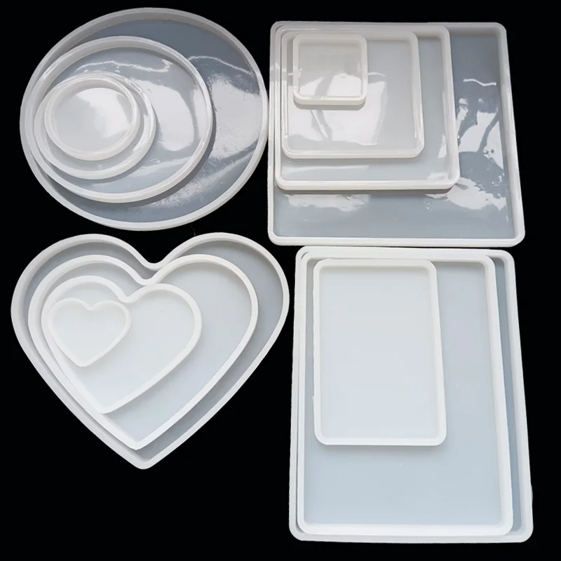 Various of Sizes Silicone Coaster Cup Tray Oval Square Round Artst Round Petri Dish Epoxy Resin Molds