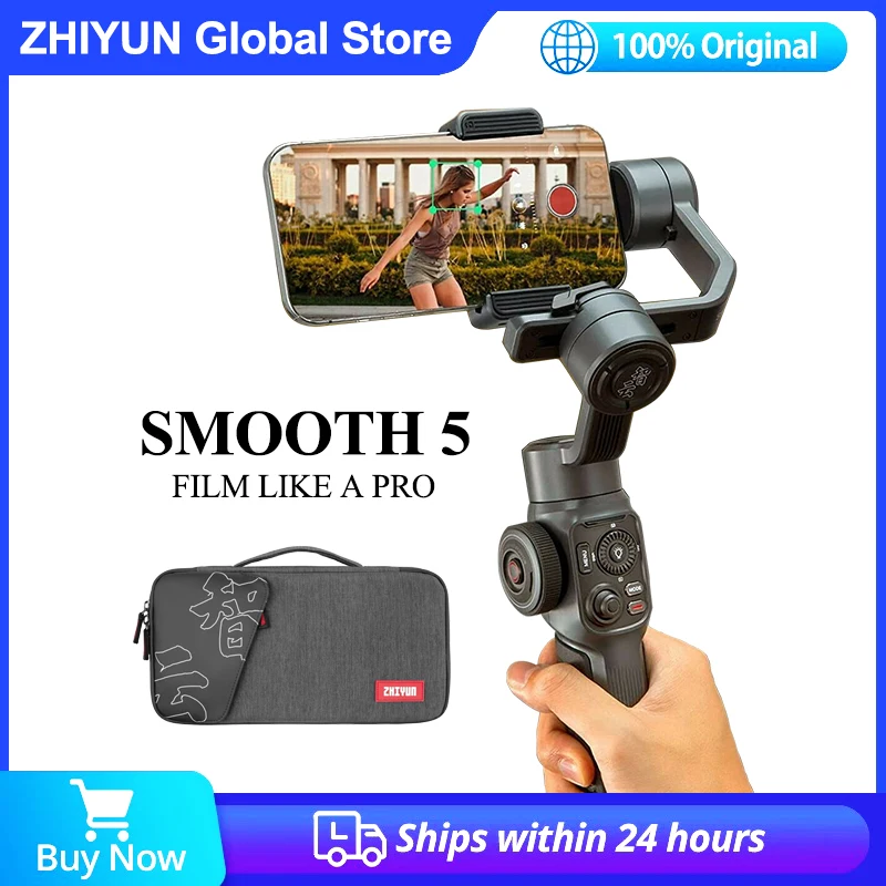 Zhiyun Smooth 5 3-Axis Professional Phone Stabilizer Gimbal for Mobile iPhone 14 13 Pro 12 Xiaomi Samsung Huawei VS DJI OM 6