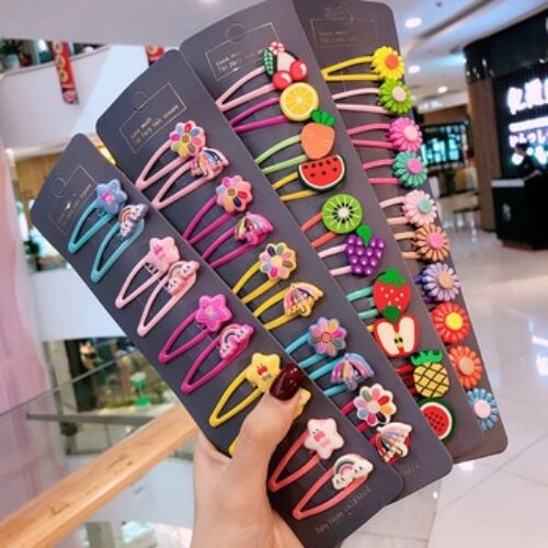 Girls Cute Cartoon Animals Fruit 5 cm Hairpins Children Lovely Hair Clips