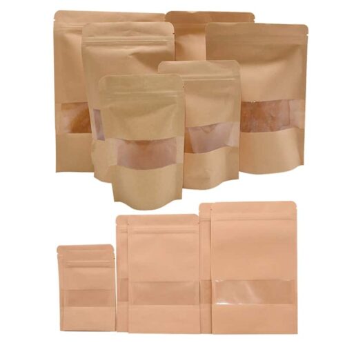 Small Gift Bags Paper Kraft Paper Candies Bags with Zip