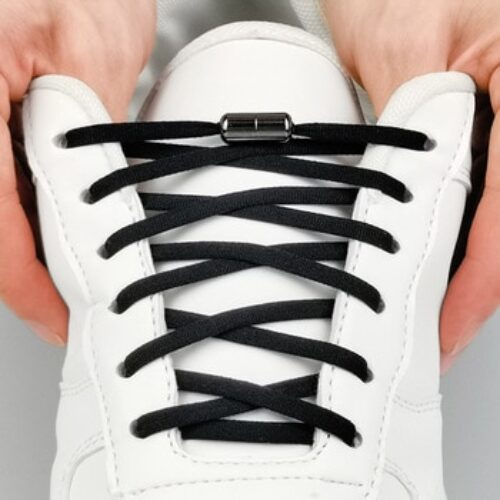 Metal Lock Tie Shoelace for Men Women Lacing Rubber