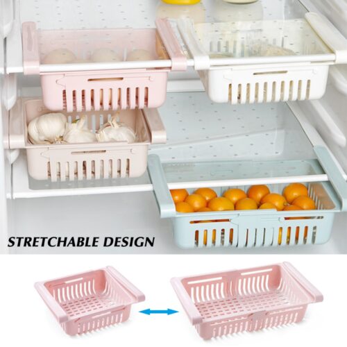 1PC Adjustable Stretchable Fridge Organizer Drawer Basket Refrigerator