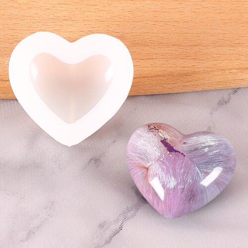 3D Heart Shapes Mirror Silicone Mold for Epoxy Resin Handcraft Gifts