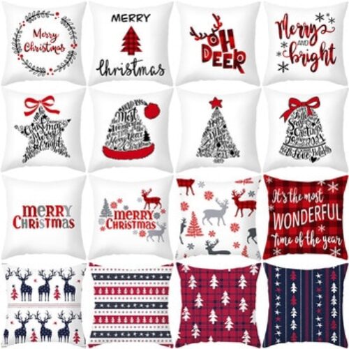 Cartoon Santa Claus Elk Christmas Pillowcase