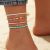 4PCS/SET Bohemian Color Multilayer Anklet Women Mixed Star Moon