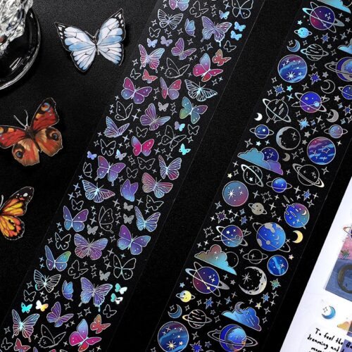 60mm*350mm Strip PET Washi Tape Colorful Butterfly Stars