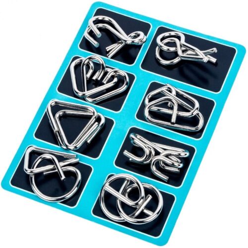 8Pcs/Set Metal Montessori Puzzle Wire IQ Mind Brain Teaser Puzzles