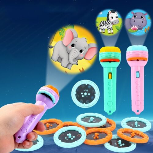 Baby Sleeping Story Book Flashlight Projector Torch Lamp Toy