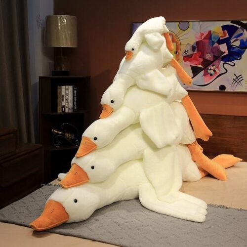 Big Size Fluffy Duck Plush Toys Sleep Pillow Cute Animal Stuffed Swan