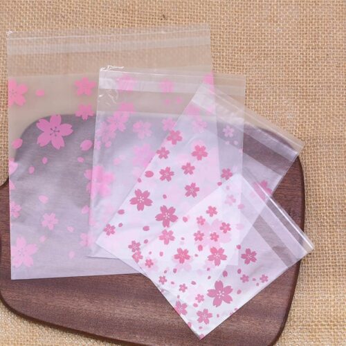 Clear Sakura Candy Cookies Packaging Bags Plastic