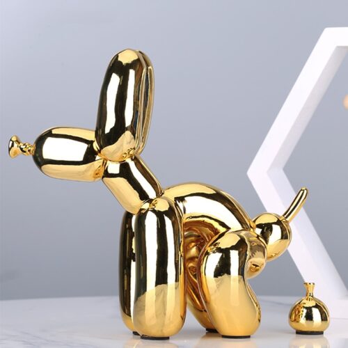 Creative Poop Balloon Dog Statue Home Decoration Modern Nordic Cute Animal Resin Art