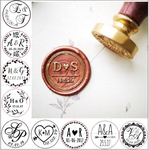 Custom Two initials with date Wax Seal Stamp