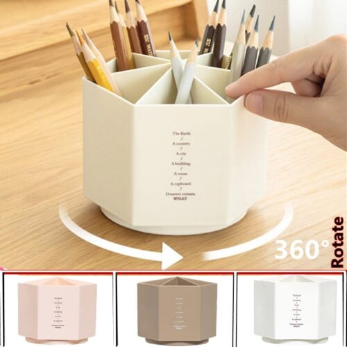 Desk Organizer Accessories Pen Holder Desktop Hexagon Pencil