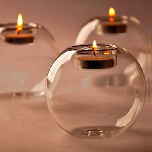 glass candle holder wedding candlestick fine transparent crystal glass